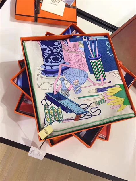 hermes les tresors d'un artiste scarf|HERMES Silk Les Tresors D Un Artiste Scarf 90 Marine Ciel .